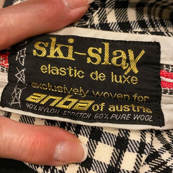 Vintage Anba of Australia Wool Plaid Ski-Pant / Black & White / Size 12 (Small) - Picture 7 of 16